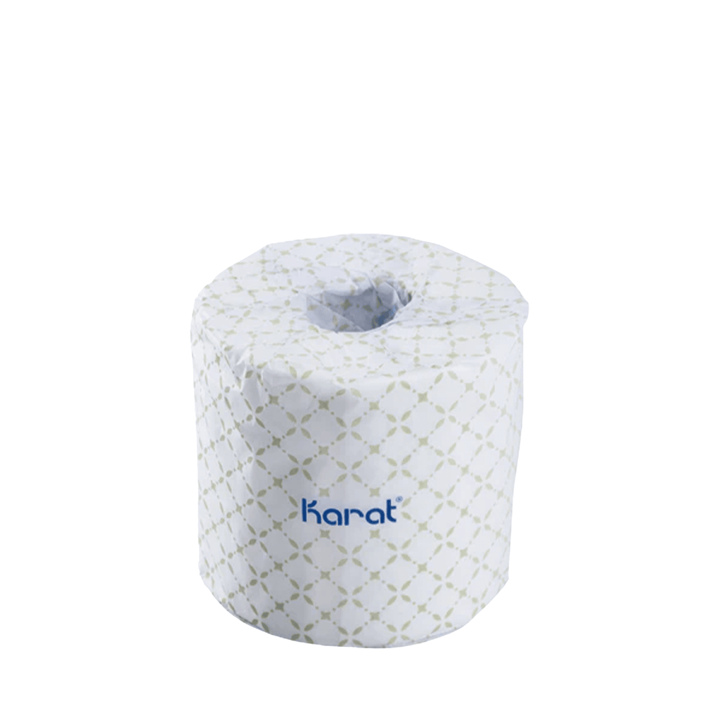 Karat White Toilet Tissue Rolls, Wrapped, 2-ply
