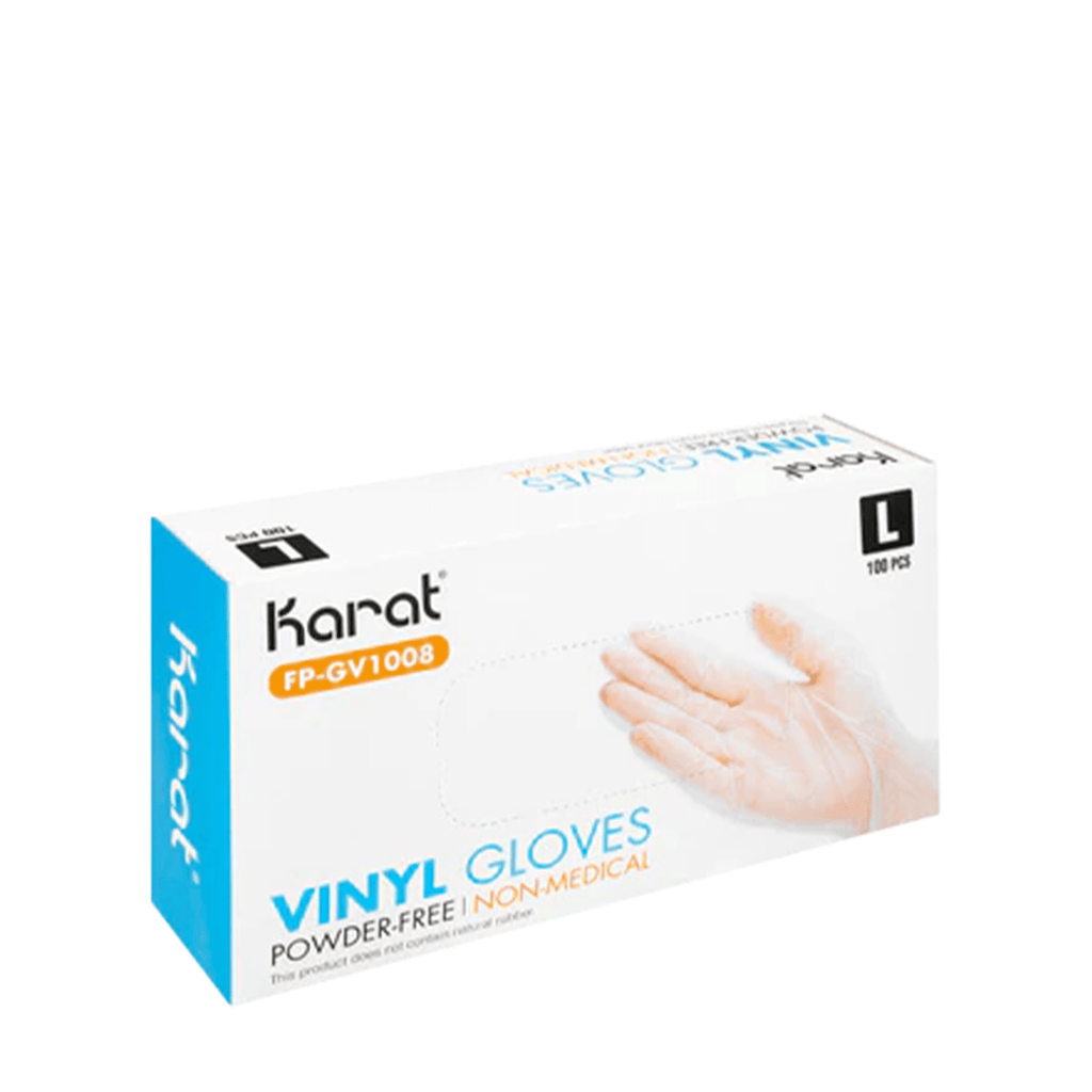 Karat Clear Vinyl Powder-Free Gloves - Large
