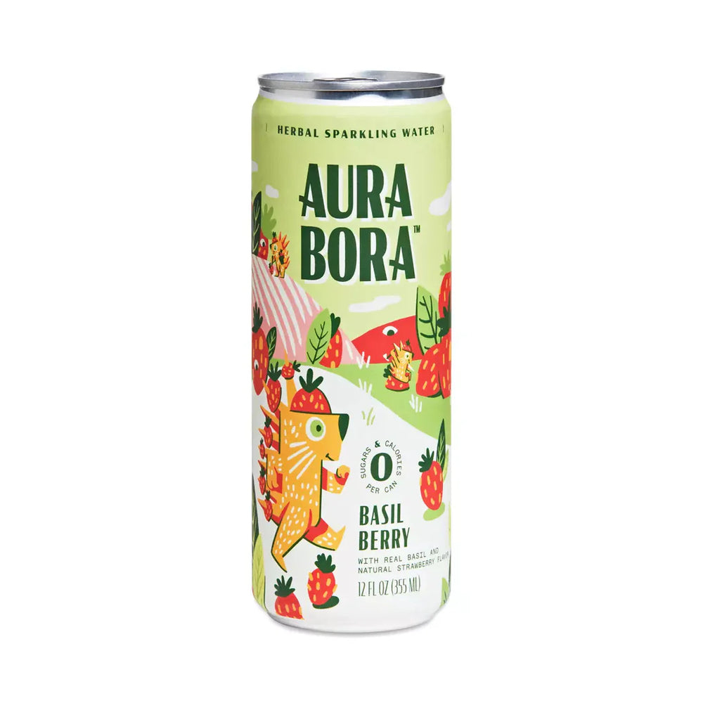 Aura Bora Basil Berry Herbal Sparkling Water