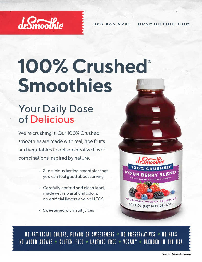 Dr. Smoothie 100% Crushed Mixed Berry Smoothie Concentrate (46oz bottle)